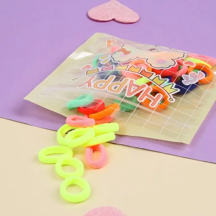 Резинка для волос  Резинка для волос "Хорошие пожелания" (набор 50 шт) весёлый пёсик, 2 см, микс