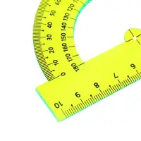 Транспортир 180°/10 см Calligrata, пластиковый, прозрачный, зелёный, МИКС