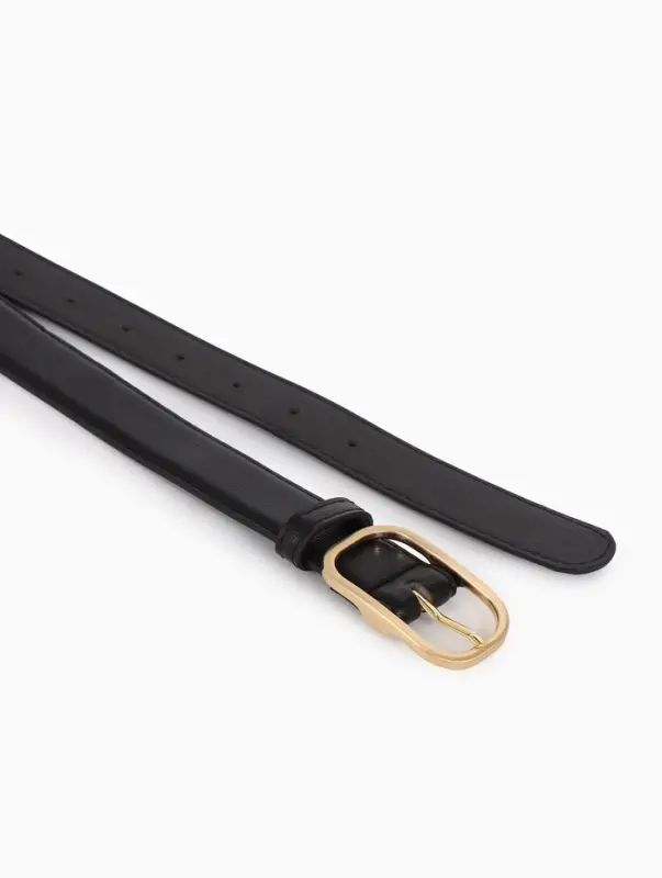 Ремень жен 05-01-01-01, Июнь2512, 3*0,3*110 см, без винта, пряж золото, 1 прокол, черный