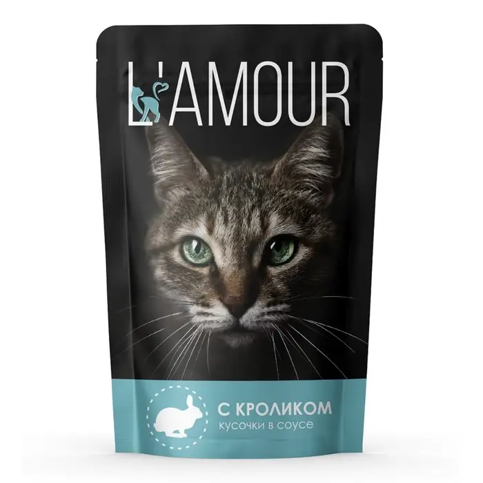 Влажный корм  Влажный корм "L’AMOUR" для кошек, кролик в соусе, 75 г