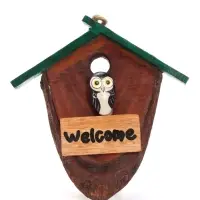 Панно настенное WELCOME, 18&times;3&times;22.5 см, дерево, коричневое
