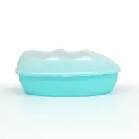 Туалет для кошек, 38&times;28&times;15 см, округлый, с бортиком и совком, синий