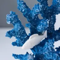 Сувенир полистоун "Рыбки у синих кораллов" 6,5х14х19,5 см