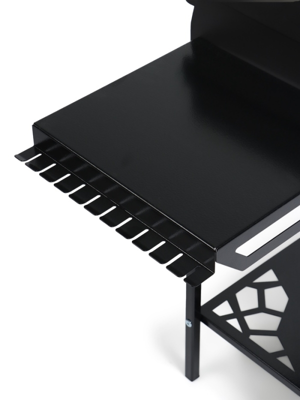 Мангал GrilMe MAX, 35 х 115 х 83 см, сталь 2 мм, термометр, 2 полки, колёса