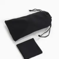 Чехол для очков на затяжке, плотность 230 г/м&sup2;, размер 9.2&times;0.5&times;17.5 см, чёрный