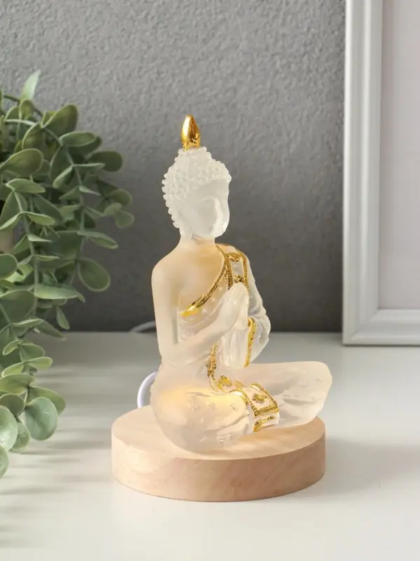 Сувенир полистоун свет "Будда Анджали Мудра - молитва" прозрачный 10х10х17,5 см