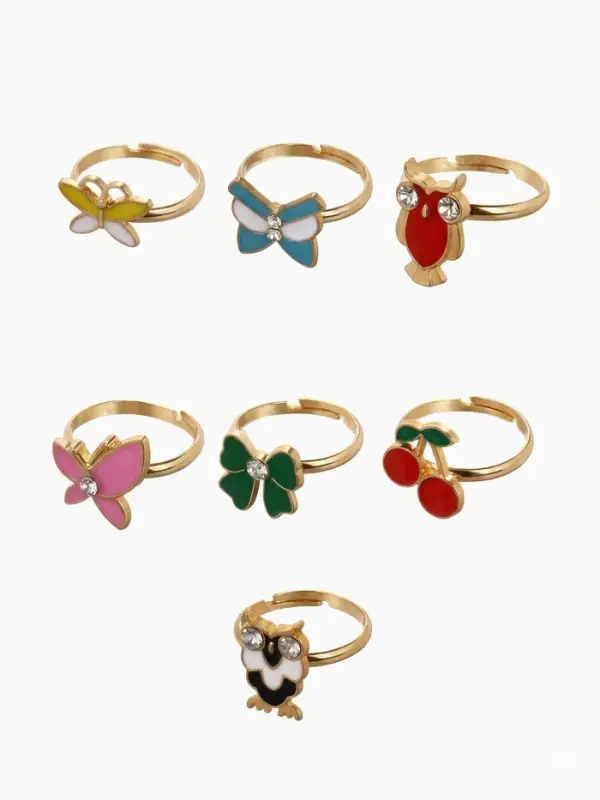 Кольцо &laquo;Выбражулька. Бантики и Вишня&raquo;, эмаль, форма МИКС, цвет МИКС, безразмерное