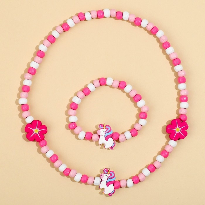 Бижутерия «Волшебной девчуле» набор для девочек: браслет и бусы, 7 х 9 см Бижутерия «Волшебной девчуле» набор для девочек: браслет и бусы, 7 х 9 см