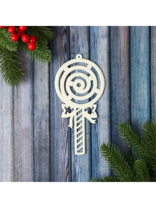 Ёлочная игрушка &laquo;Леденец люкс&raquo; 9.5&times;19 см, белый