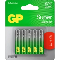 Батарейка GP Super AAA/LR03 24A6/4-2CR10/GP24AA216/4-2CRSBC10 &nbsp;10шт/уп(6+4)