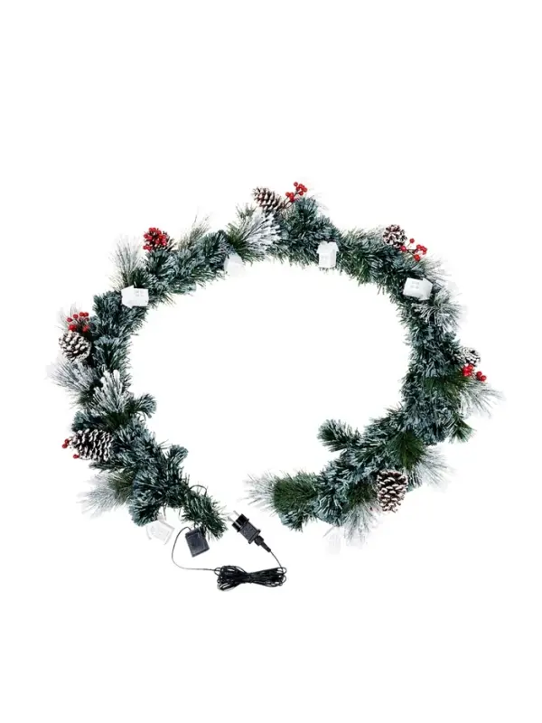 Хвойная гирлянда светодиодная &laquo;Заснеженная&raquo; 200 см, 8 режимов