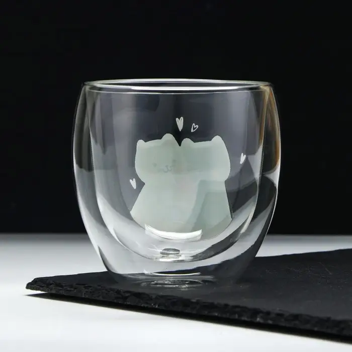 Стакан с двойными стенками «Котики», 250 мл Стакан с двойными стенками «Котики», 250 мл