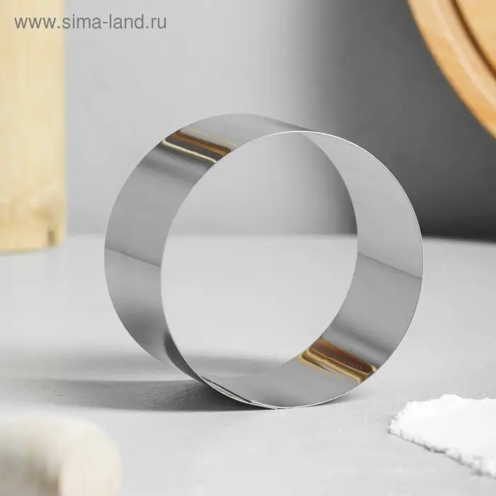 Форма для выпечки и выкладки «Круг», h=5 см, d=8 см, нержавеющая сталь Форма для выпечки и выкладки «Круг», h=5 см, d=8 см, нержавеющая сталь