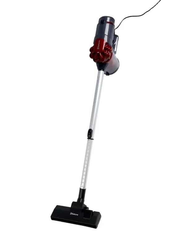 Пылесос Sakura SA-8322R, вертикальный, 800 Вт, 1 л, 79 дБ, шнур 4 м, 4 насадки, красный, серый