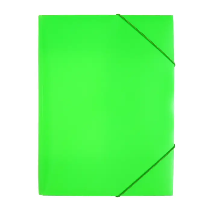 Папка на резинке А4, 500 мкм, Calligrata Neon, корешок 30 мм, неоновая, салатовая