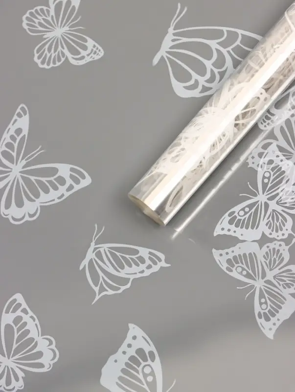 Пленка прозрачная с рисунком «Бабочки» Белый 0.7×8.2±5%м