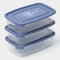 Набор контейнеров для заморозки продуктов Полимербыт &laquo;Морозко&raquo;, 700 мл, 3 шт., пластик, крышки МИКС