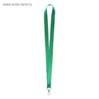 Лента для бейджа ширина-20 мм, длина-90 см с металлическим карабином, зелёная