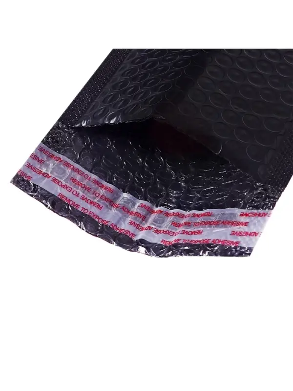 Набор конвертов с воздушно-пузырьковой плёнкой, 11&times;19 см, 50 штук, черные