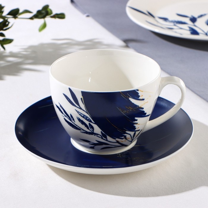 Чайная пара фарфоровая Доляна Ternura, 2 предмета: чашка 250 мл, блюдце d=15 см Чайная пара фарфоровая Доляна Ternura, 2 предмета: чашка 250 мл, блюдце d=15 см