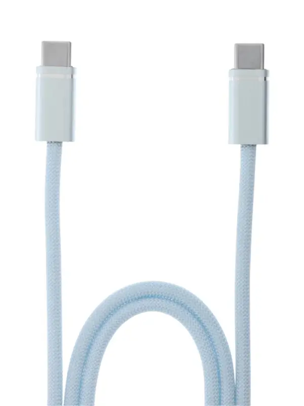 Кабель Type-C-Type-C, 3 А, 1.8 м, TPE, голубой