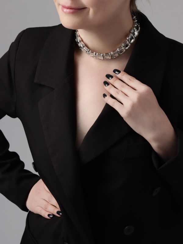 Чокер-колье «Сияние» соло, цвет белый в серебре, 36 см