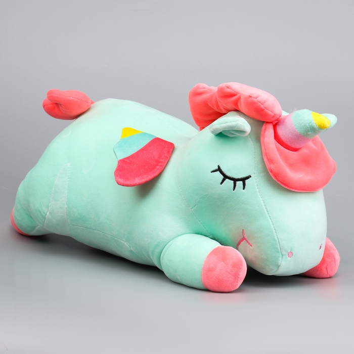 Мягкая игрушка &laquo;Единорог&raquo;, с пледом, 50 см, цвет зелёный