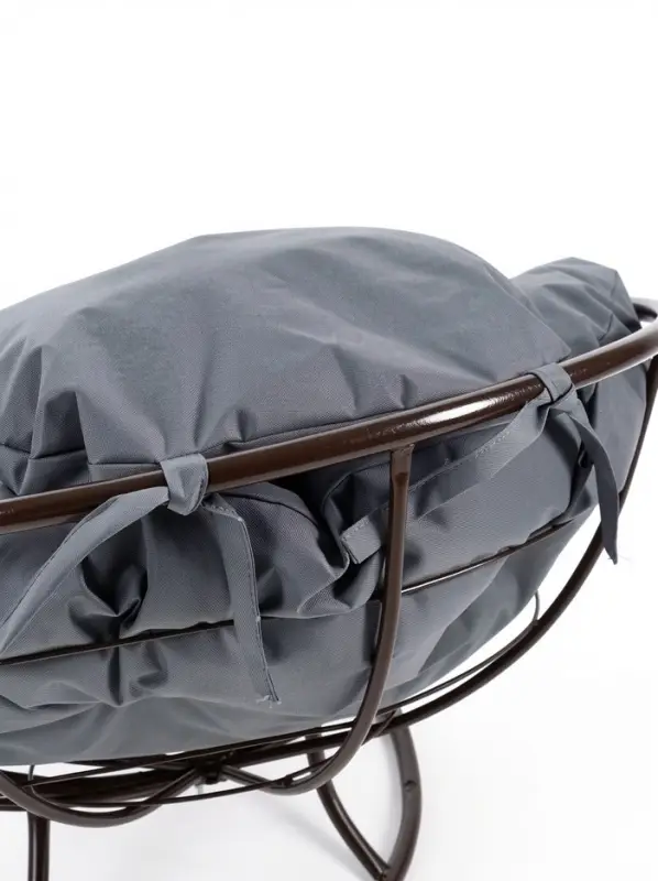 Кресло садовое &laquo;Папасан мини&raquo;, 77&times;81&times;68 см, коричневое, с серой подушкой