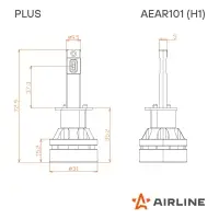 Лампа светодиод. H1 PLUS, 28Вт, 5000Лм (2500Лм x 2), 6000К, 12/24В, кмпл. 2 шт.