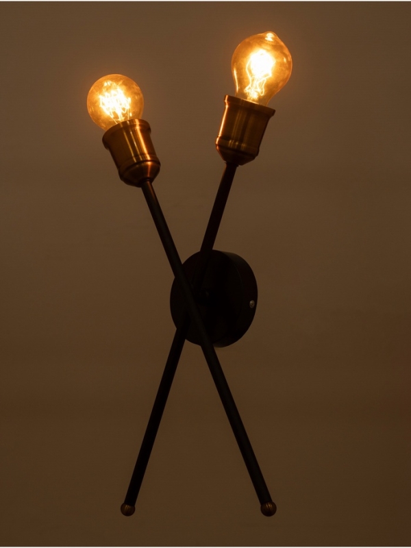 Бра Бра "Факел" 2х40Вт Е27 черный/бронза 7,5х18х41,5см