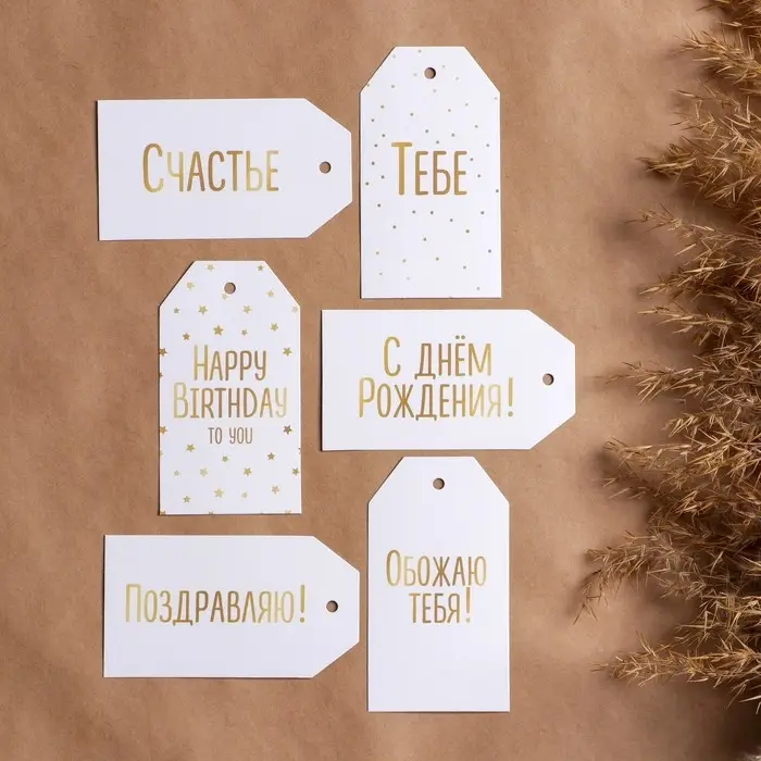 Шильдик декоративный в наборе «Подарок», 17 × 15 см, 6 штук Шильдик декоративный в наборе «Подарок», 17 × 15 см, 6 штук