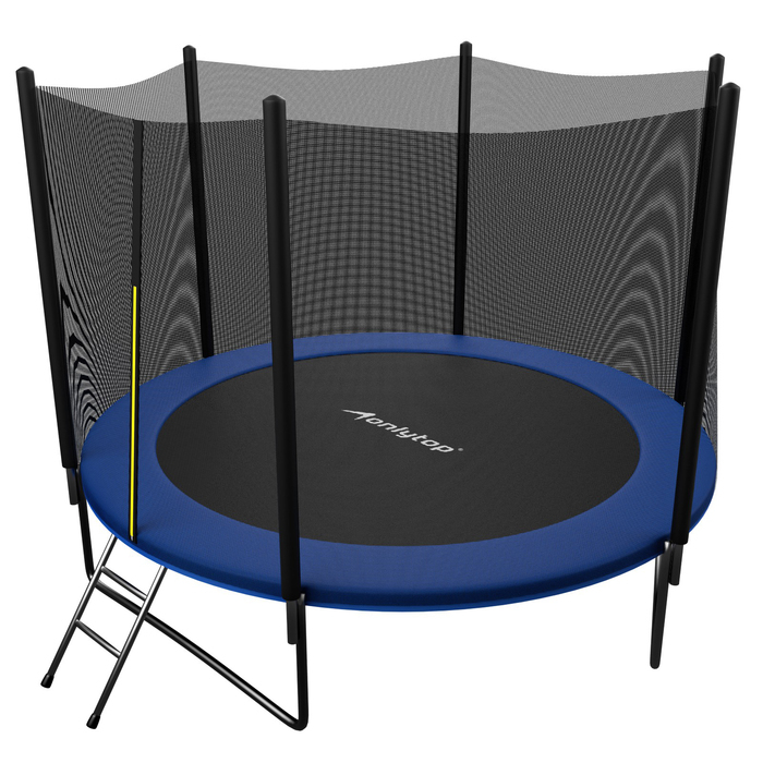 Батут ONLYTOP, d=305 см, высота сетки 173 см, с лестницей, цвет синий Батут ONLYTOP, d=305 см, высота сетки 173 см, с лестницей, цвет синий