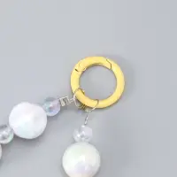 Брелок на карабине "Тюльпаны и звёзды" жёлто-перламутровый 11х4х1,5 см