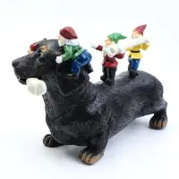 Садовая фигура из полистоуна &laquo;Такса с гномами&raquo;, 20&times;9&times;15 см