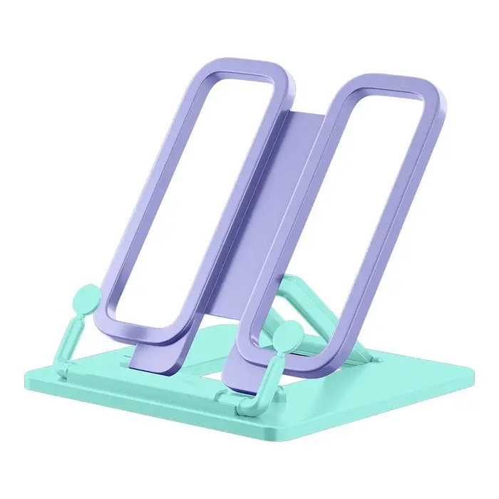 Подставка для книг с держателем ErichKrause Base, Pastel Mint, пластиковая, мятная с фиолетовым