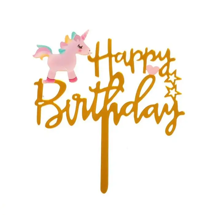Топпер &laquo;С днём рождения&raquo;, единорожка