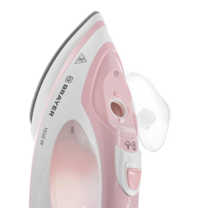 Утюг-отпариватель BRAYER 4080BR, 1950 Вт, керамическая подошва, 25 г/мин, 250 мл, розовый Утюг-отпариватель BRAYER 4080BR, 1950 Вт, керамическая подошва, 25 г/мин, 250 мл, розовый