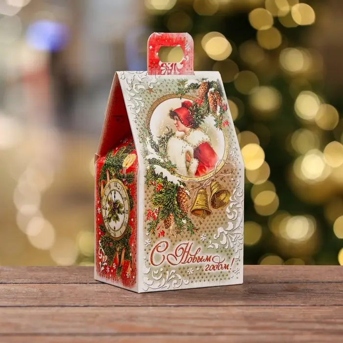Подарочная коробка «Домик с часами»,9.1×7×15.7 см