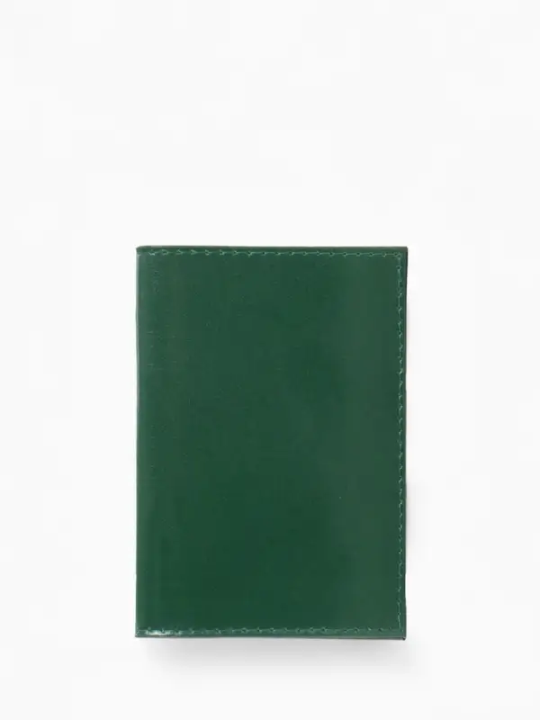 Обложка для паспорта, гладкая, тиснение серебряной фольгой, зелёная