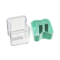 Точилка ErichKrause Wave Duo Pastel Bloom, 2 отверстия, с контейнером, МИКС