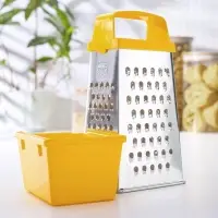 Тёрка с контейнером КВАРЦ &laquo;Комфорт&raquo;, 4 грани, 450 мл, 11&times;8.5&times;27 см, металл, МИКС