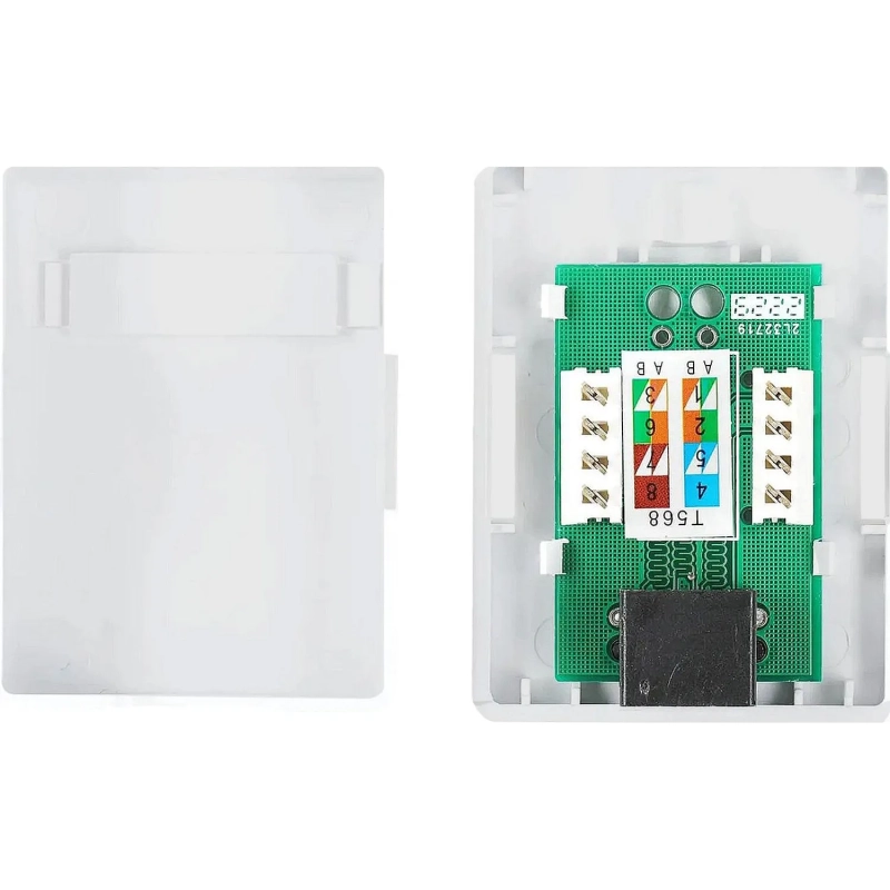 Розетка настенная TWT TWT-SM1-45-WH 1 порт RJ-45 кат. 5е, UTP, белая