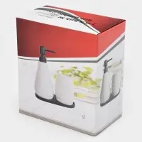 Набор для ванной "Sea Salt", 3 предмета (дозатор для мыла, стакан, подставка), цвет белый