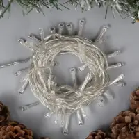 Гирлянда &laquo;Нить&raquo; 5 м, IP20, прозрачная нить, 50 LED, 8 режимов, 220 В, свечение тёплое белое