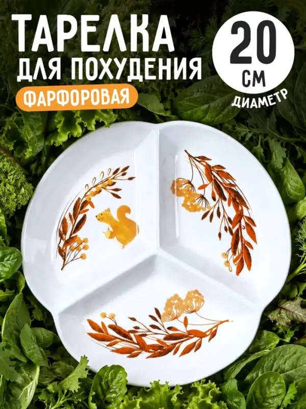 Тарелка керамическая секционная &laquo;Белочка&raquo;, 19 см