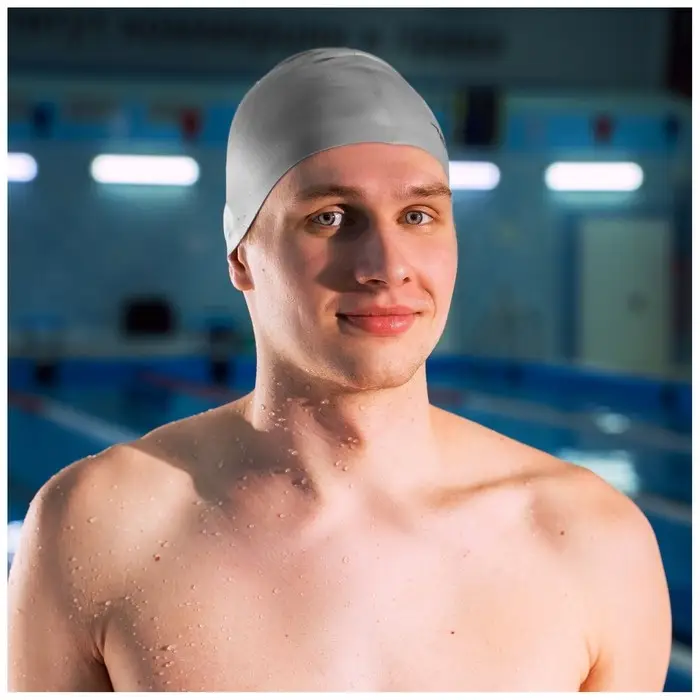 Шапочка для плавания взрослая ONLYTOP, силиконовая, обхват 54-60 см, МИКС