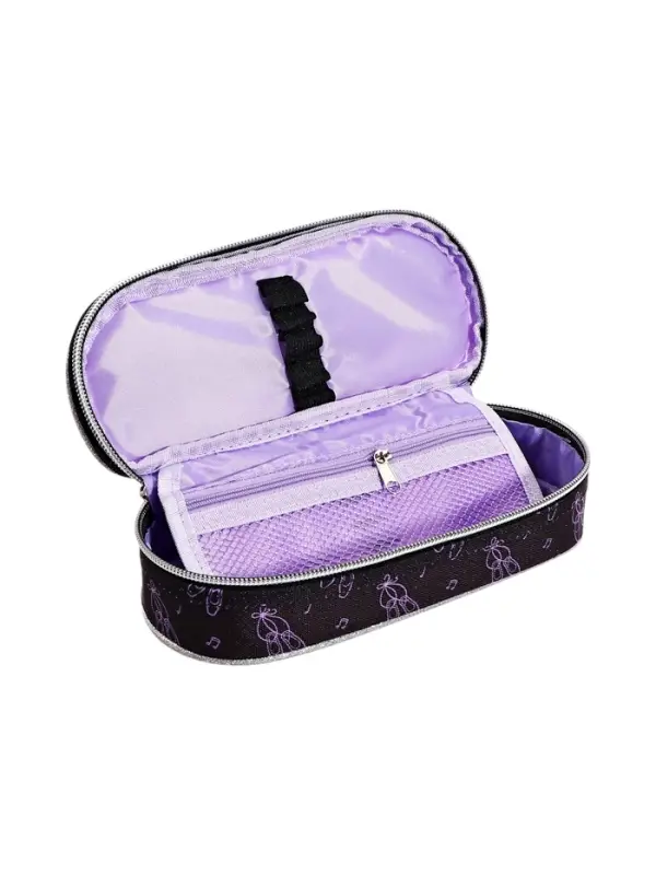 Пенал - футляр deVENTE Ballet Academy, 80&times;210&times;50 мм, мягкий, на молнии, 1 отделение, текстиль, чёрно-розовый