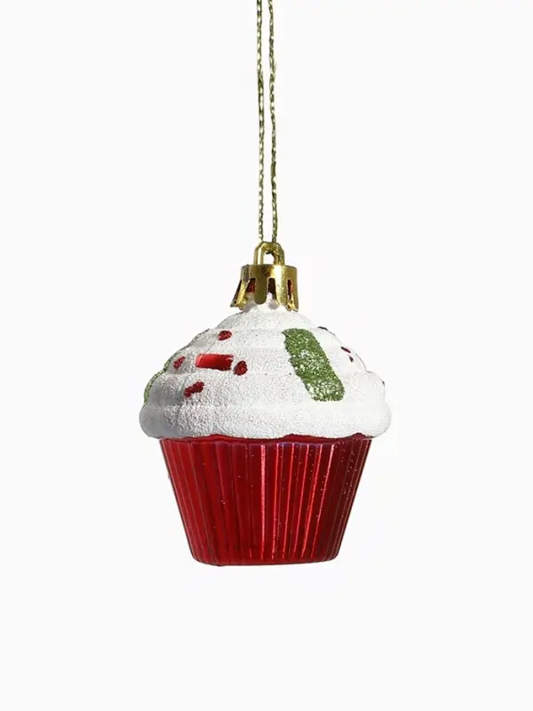 Набор украшений пластик 12 шт Набор украшений пластик 12 шт "Новогодние радости" 6 см, красный