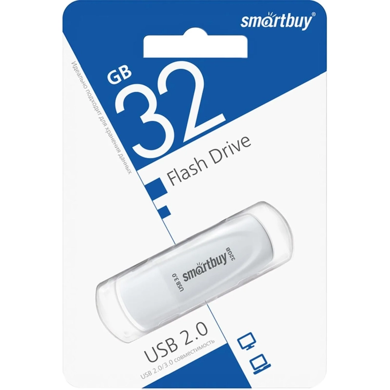 Флеш-память Smartbuy UFD 3.0/3.1 32GB Scout White (SB032GB3SCW)
