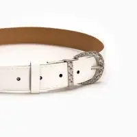 Ремень жен 05-01-02-01, Июнь2509, 3*0,3*110 см, без винта, пряж металл, 1 прокол, белый Ремень жен 05-01-02-01, Июнь2509, 3*0,3*110 см, без винта, пряж металл, 1 прокол, белый